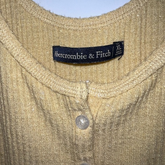 Abercrombie Yellow Ribbed Henley Tank Top - Picture 3 of 5